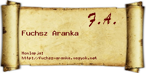Fuchsz Aranka névjegykártya